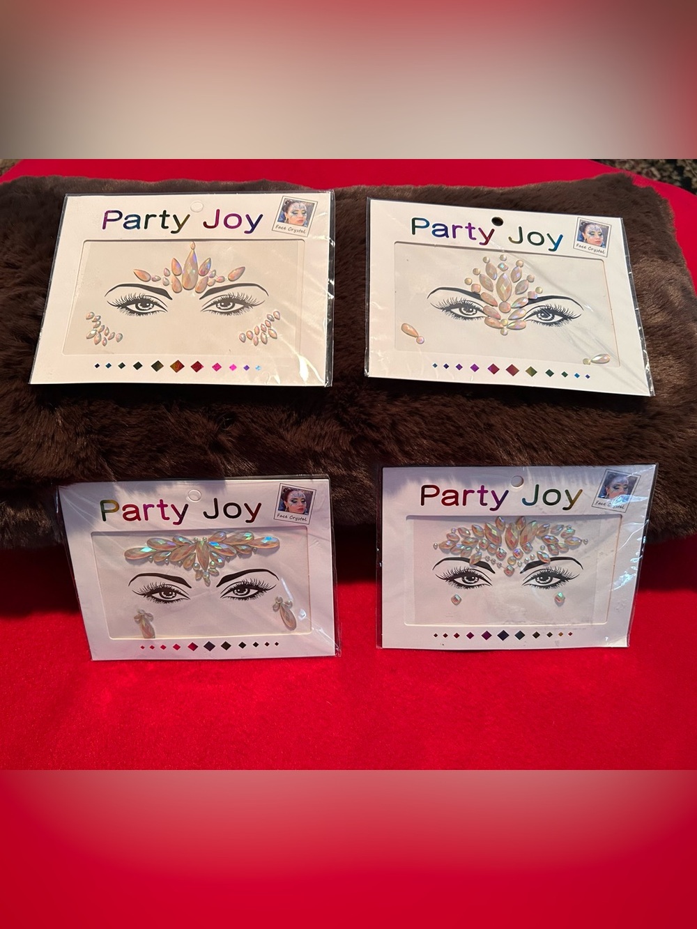 Iridescent Face Gem Sticker - Clear/Opal Accent